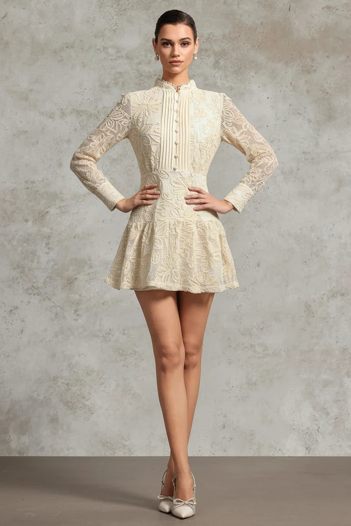 Velvette Dress with Ruffled Hem