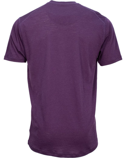 VICTOR MERINO V-NECK TEE - PLUM