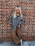 Vintage Teal Plaid Shirt