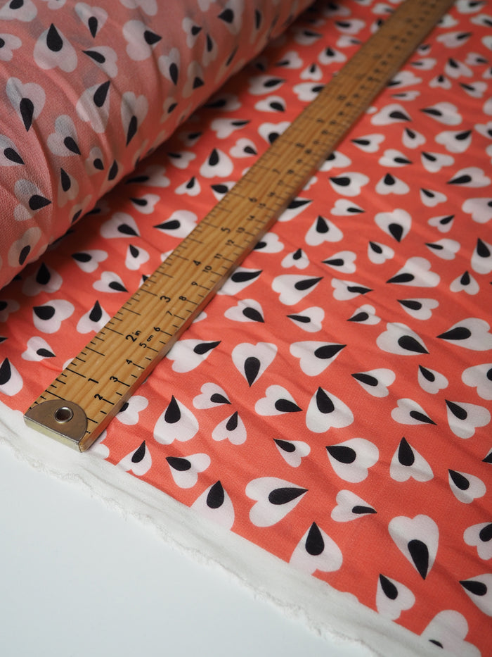 Watermelon Heart Silk Crepe De Chine
