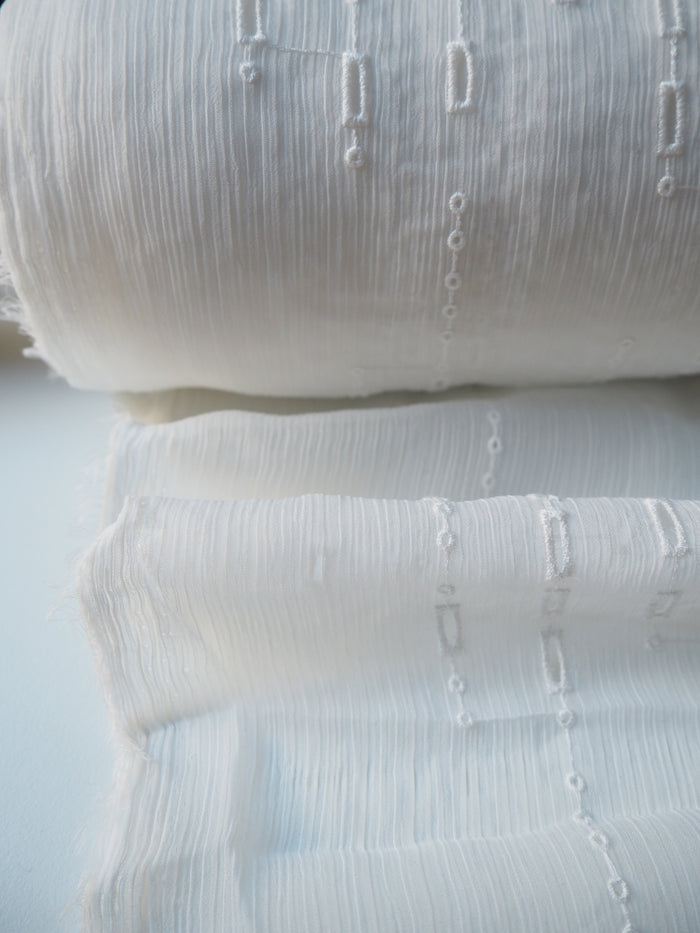 White Dash + Dot Eyelet Crinkle Chiffon