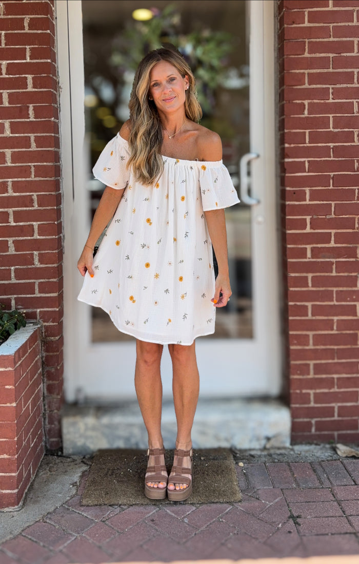 White Floral Dress