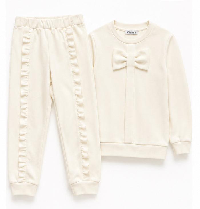 White Frill & Bow Set