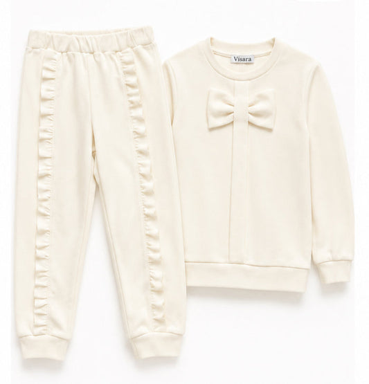 White Frill & Bow Set