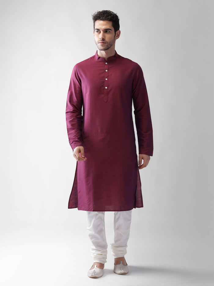 White Printed Silk Blend Nehru Jacket Kurta Churidar Set