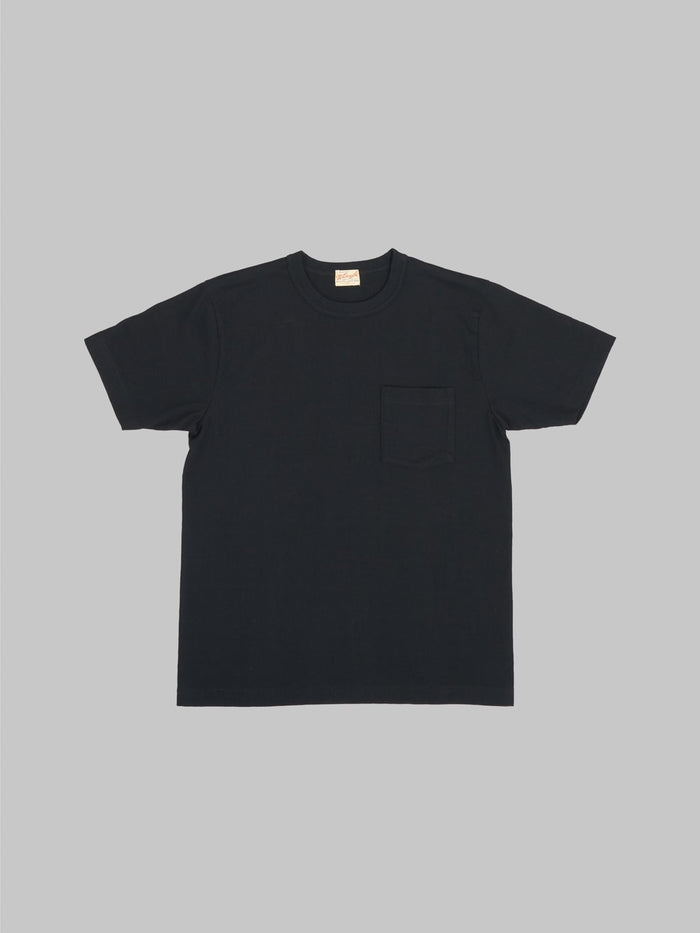 whitesville heavyweight pocket tshirt black front
