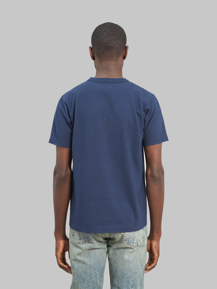 whitesville heavyweight pocket tshirt navy back fit