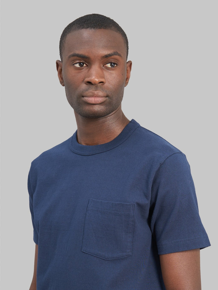 whitesville heavyweight pocket tshirt navy chest