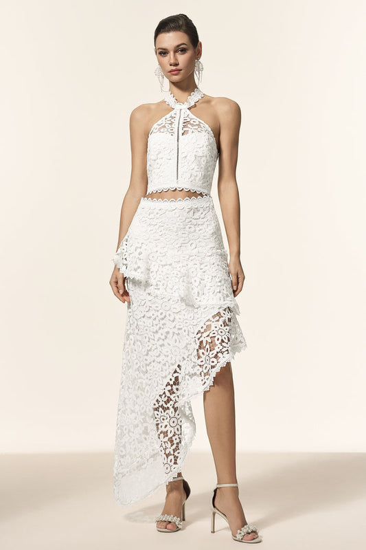 Windsor White Lace Halter Set