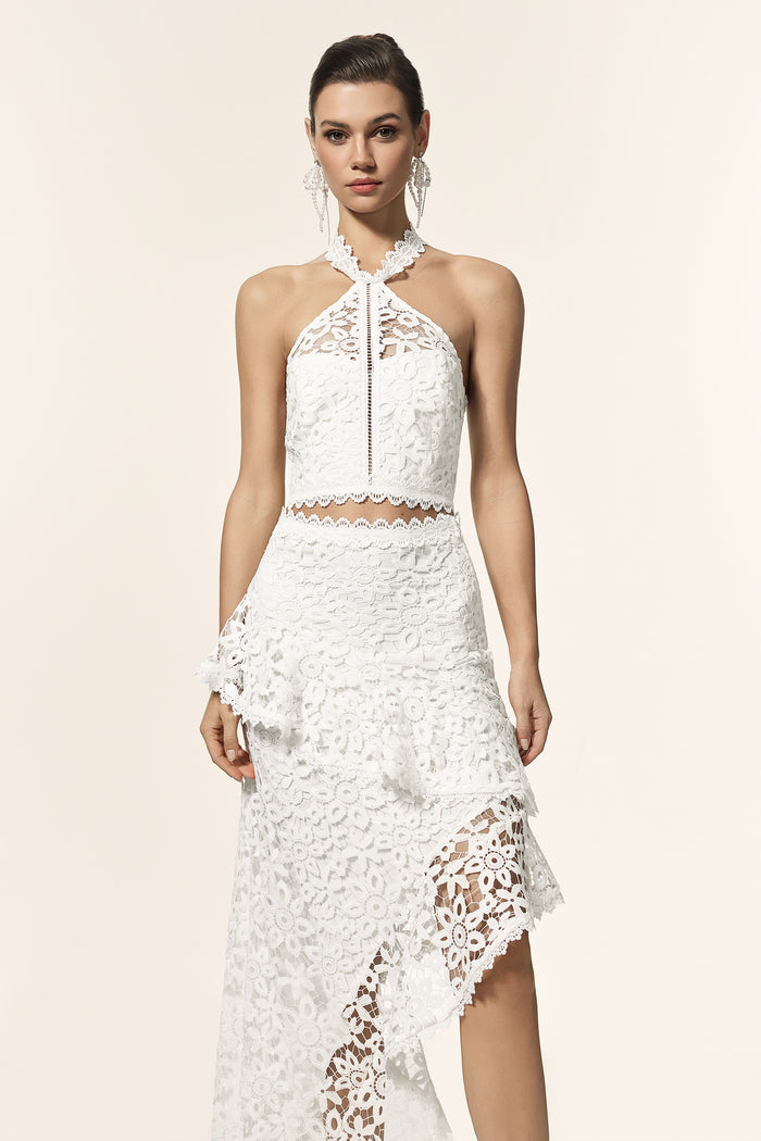 Windsor White Lace Halter Set