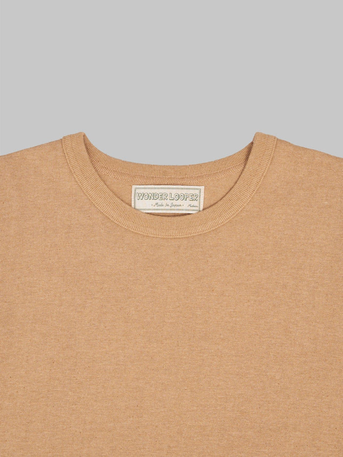 wonder looper foxfibre cotton tsuriami crewneck tshirt coyote collar