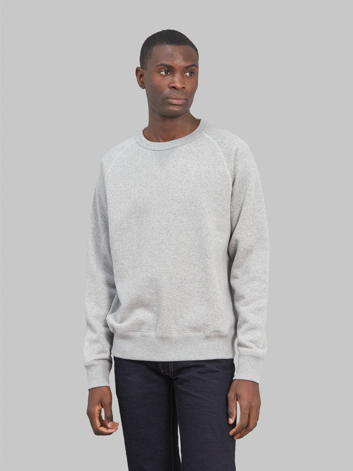 wonder looper super looper french terry pullover crewneck grey front look