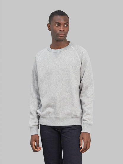 wonder looper super looper french terry pullover crewneck grey front look