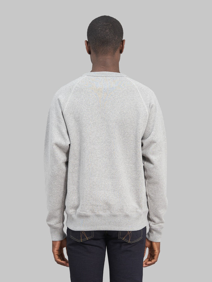 wonder looper super looper french terry pullover crewneck grey back look