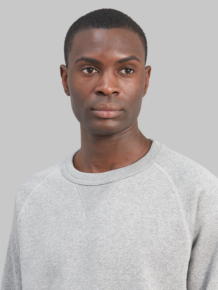 wonder looper super looper french terry pullover crewneck grey chest