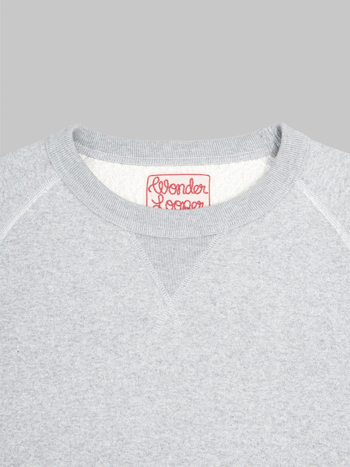 wonder looper super looper french terry pullover crewneck grey collar