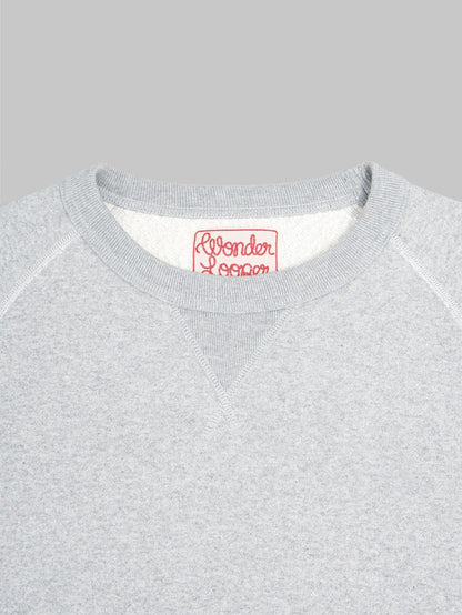 wonder looper super looper french terry pullover crewneck grey collar