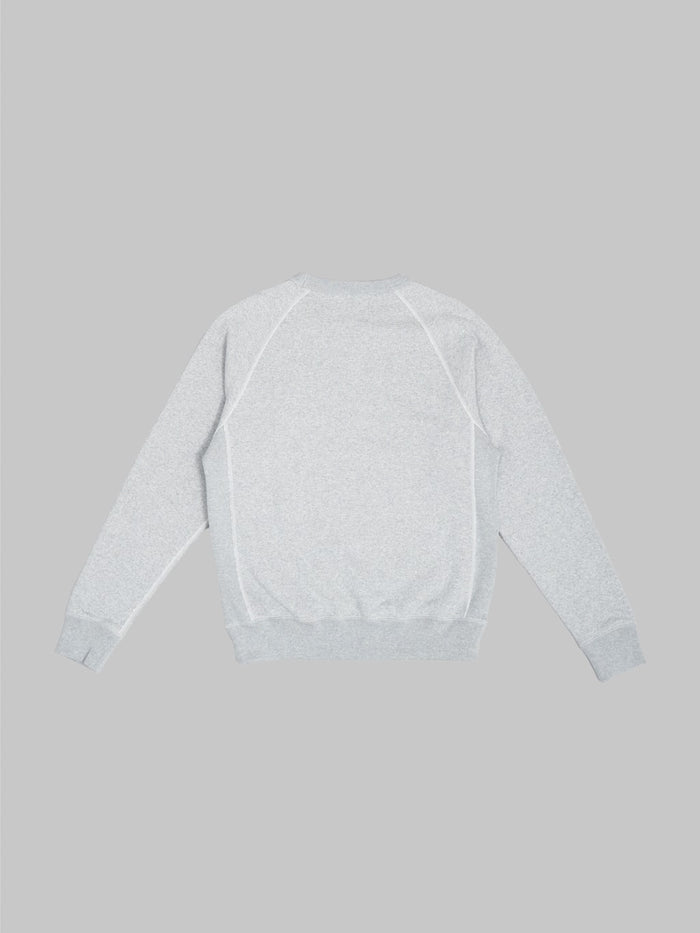wonder looper super looper french terry pullover crewneck grey back collar