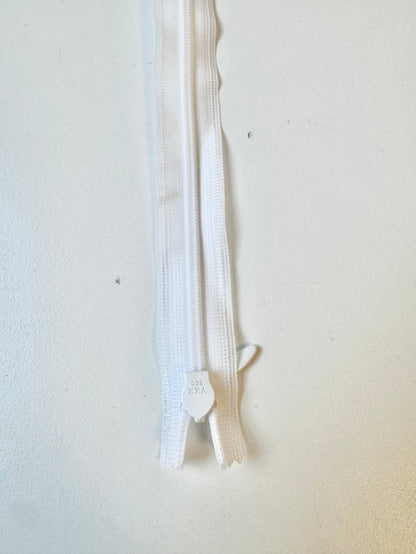 YKK 50cm/20inch White Invisible Zips