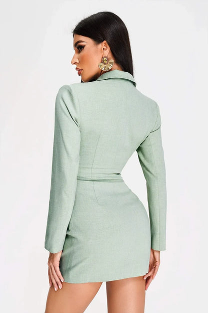Yvette Cutout Mint Blazer Mini Dress