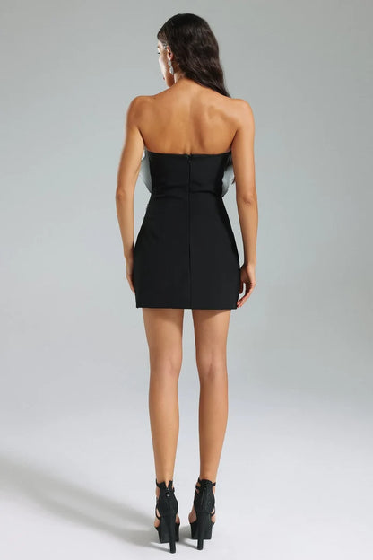 Zahara Black Strapless Sequin Mini Dress
